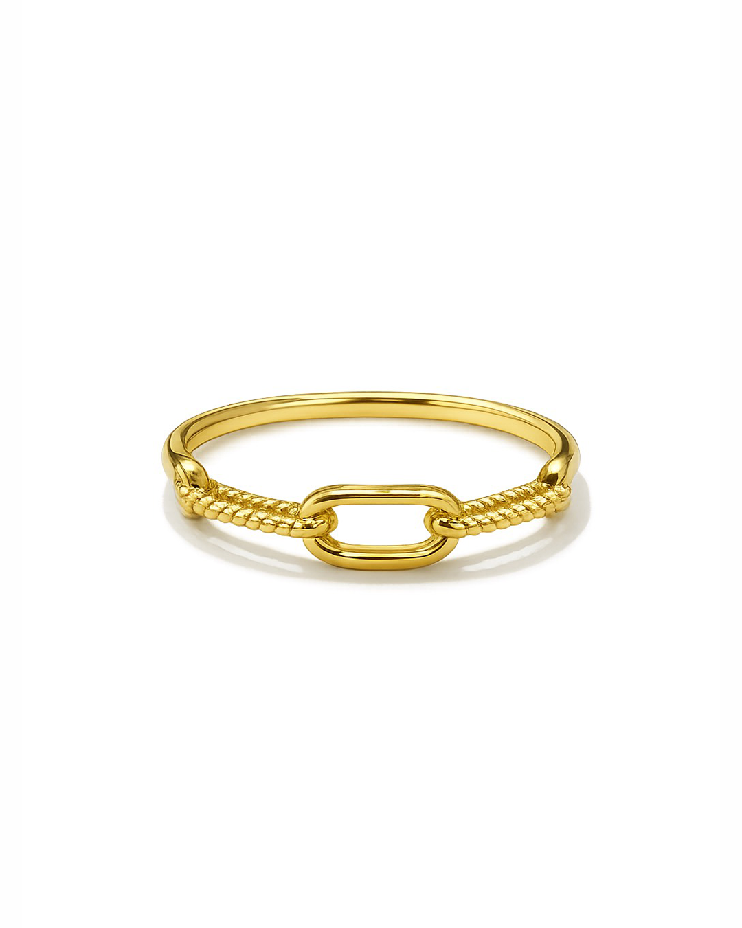 Link Chained Simple Gold Ring