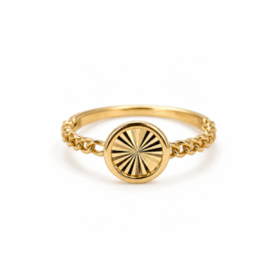 Crinkle Texture Gold Ring