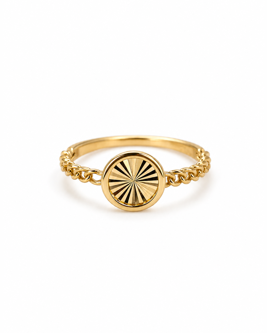 Crinkle Texture Gold Ring