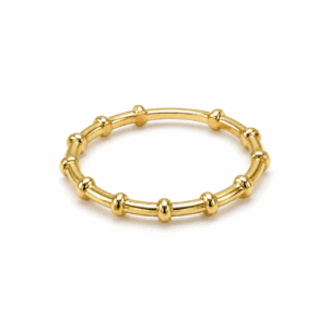 Beaded Bar Gold Ring