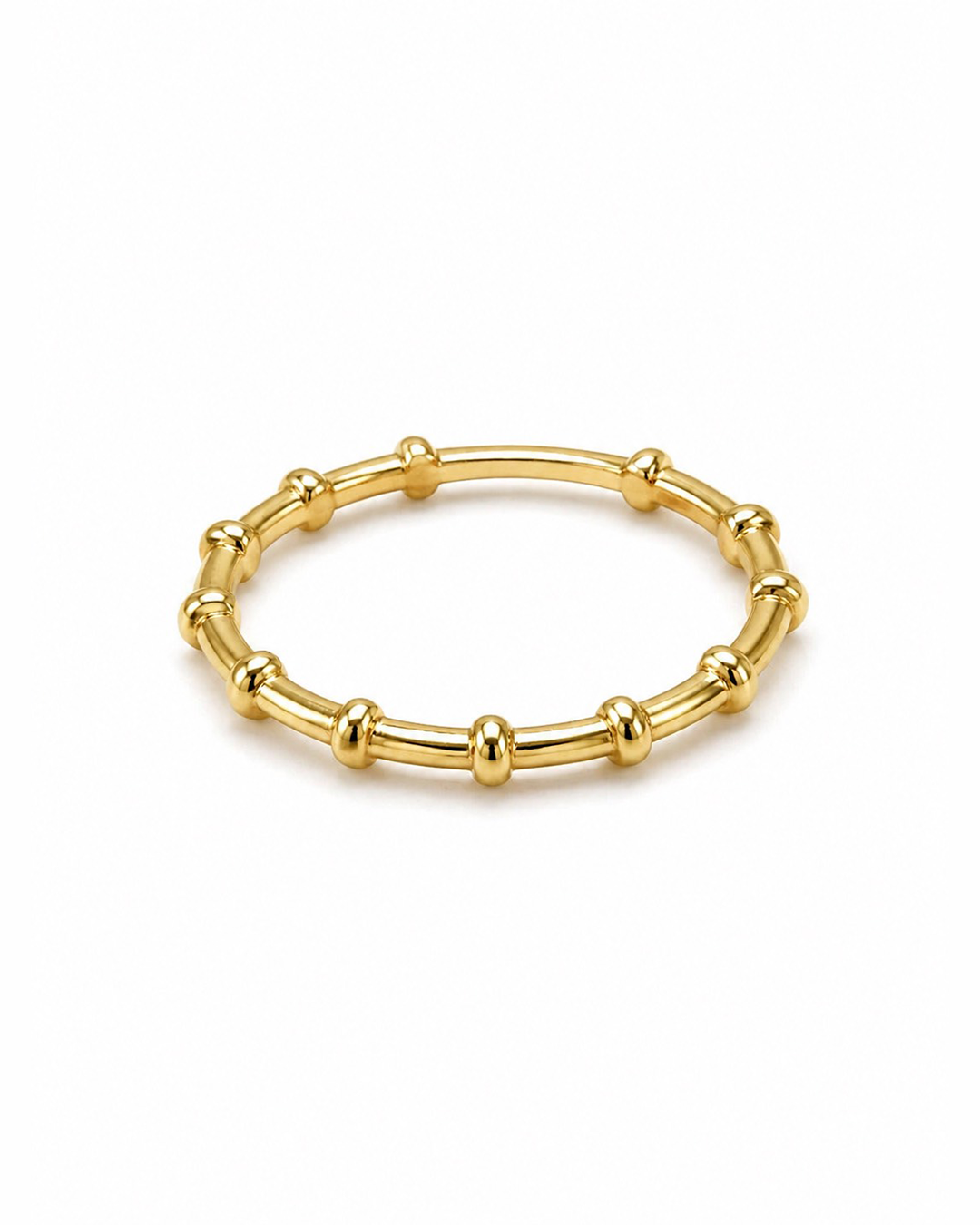 Beaded Bar Gold Ring