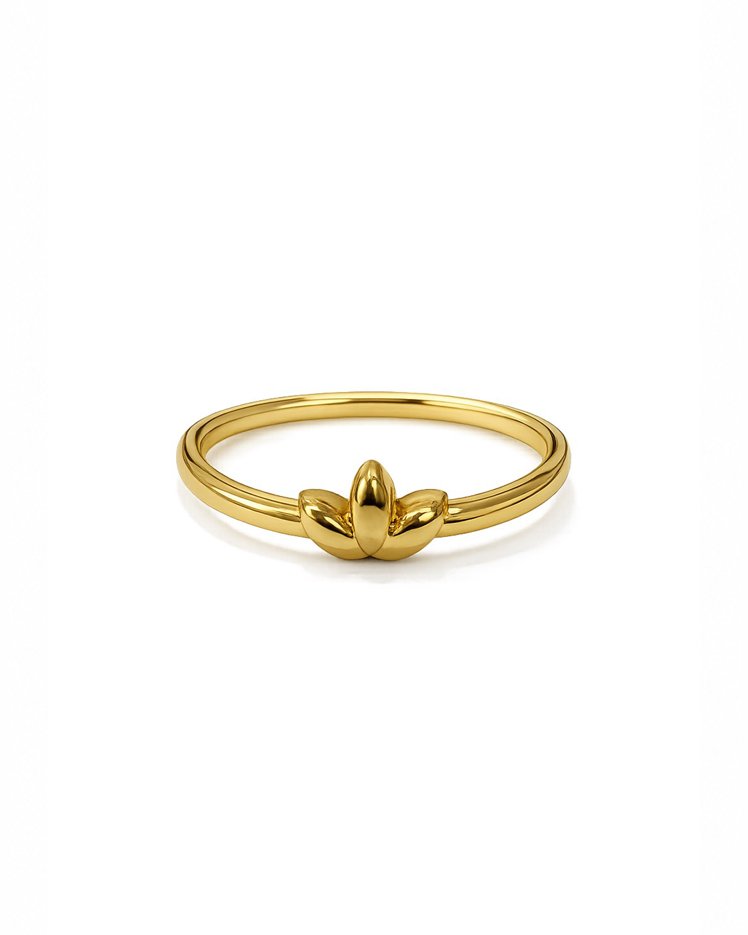 Blooming Lotus Simple Gold Ring