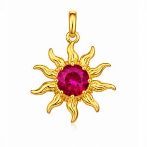 Solara Sun Pendant - Ruby
