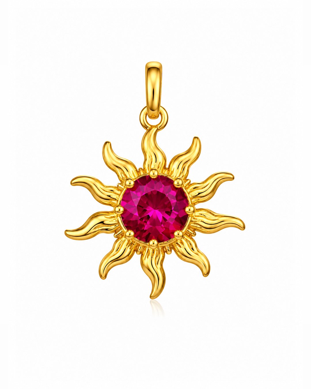 Solara Sun Pendant – Ruby